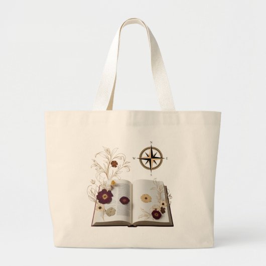Aesthetic Enchanted Bookworm Jumbo Tote Bag  ラージトートバッグ (正面)