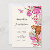 Aesthetic flora fauna spring wedding 招待状 (正面)
