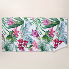 Aesthetic floral ビーチタオル