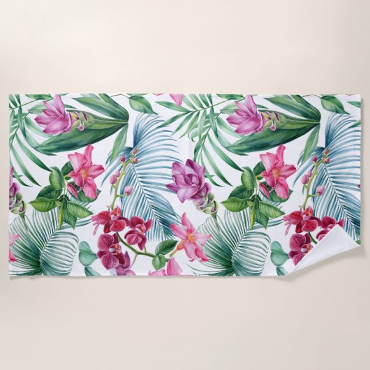 Aesthetic floral   ビーチタオル (正面)