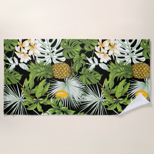 Aesthetic floral   ビーチタオル (正面)