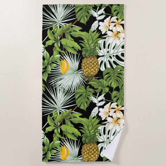 Aesthetic floral   ビーチタオル (正面)