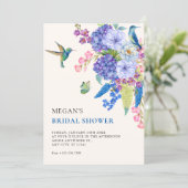 Aesthetic floral bird elegant bridal shower 招待状 (スタンド正面)