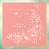 Aesthetic Floral Border Beauty Salon Peach Sign ウィンドウサイン (シート3)