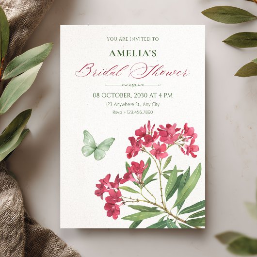 Aesthetic floral bridal shower 招待状
