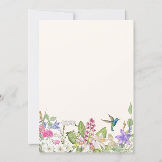 Aesthetic floral garden bridal shower 招待状 (裏面)