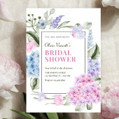 Aesthetic Floral hydrangea bridal shower 招待状