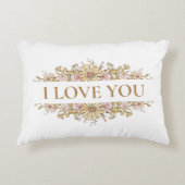 Aesthetic Floral "Love You" Pillow – Front & Back  アクセントクッション (正面)