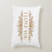 Aesthetic Floral "Love You" Pillow – Front & Back  アクセントクッション (裏面(縦))