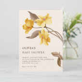 Aesthetic floral minimalist elegant baby shower 招待状 (スタンド正面)