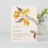 Aesthetic floral minimalist elegant wedding 招待状 (スタンド正面)