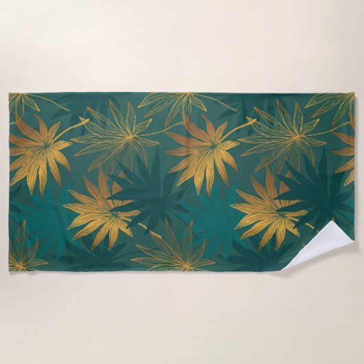 Aesthetic floral  shower curtain beach towel ビーチタオル (正面)