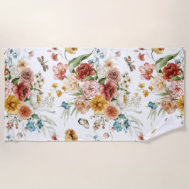 Aesthetic floral  shower curtain beach towel ビーチタオル