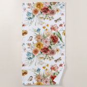 Aesthetic floral  shower curtain beach towel ビーチタオル (正面)