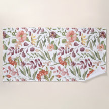Aesthetic floral  shower curtain beach towel