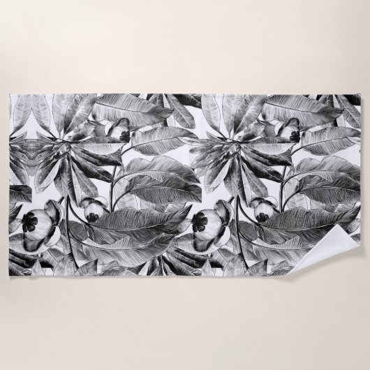 Aesthetic floral  shower curtain beach towel ビーチタオル (正面)