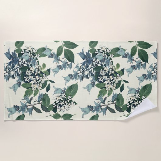 Aesthetic floral  shower curtain beach towel ビーチタオル (正面)