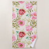 Aesthetic floral  shower curtain beach towel ビーチタオル (正面)