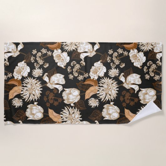Aesthetic floral  shower curtain beach towel ビーチタオル (正面)