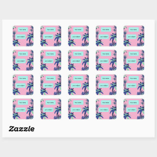 Aesthetic Floral Subject Personalized notebook スクエアシール