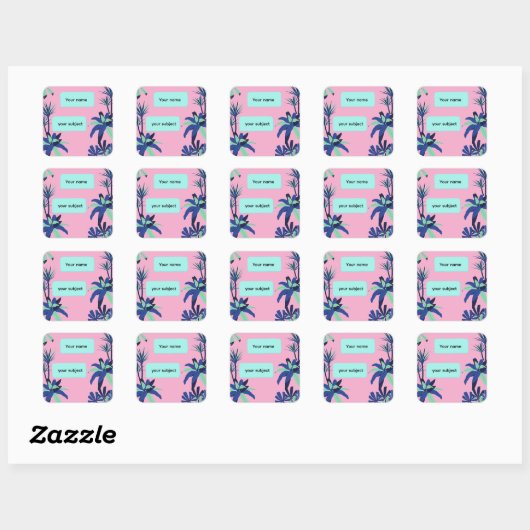 Aesthetic Floral Subject Personalized notebook スクエアシール (シート)