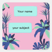 Aesthetic Floral Subject Personalized notebook スクエアシール (正面)