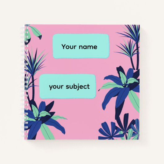 Aesthetic Floral Subject Personalized notebook ノートブック (正面)