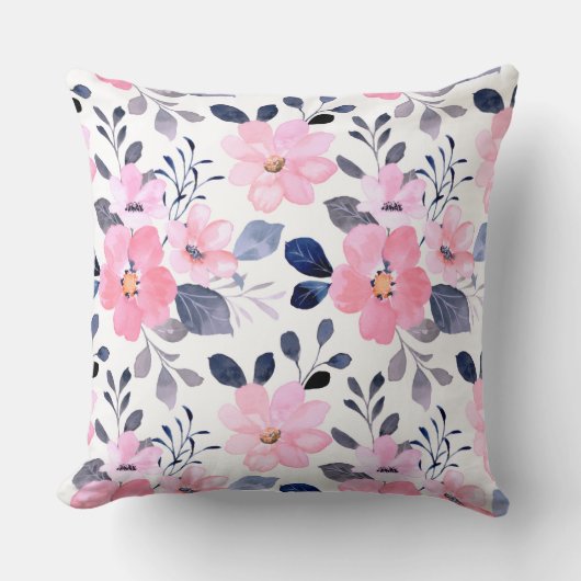 Aesthetic Floral Throw Pillow クッション (正面)