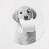 Aesthetic Four Adorable Puppies with Toilet Paper ラベル (デザイン2)