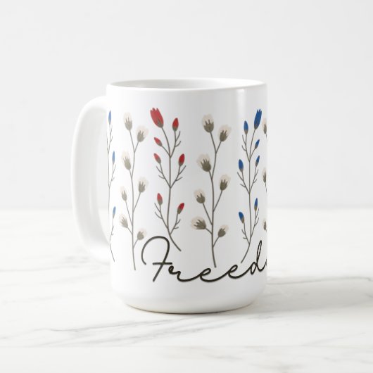 Aesthetic Freedom Wildflowers Patriotic コーヒーマグカップ (正面左)