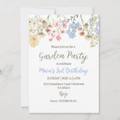 Aesthetic Garden Party Floral Birthday Invitation 招待状 (正面)
