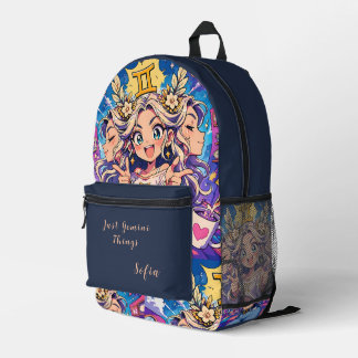 Aesthetic Gemini Anime Custom School Backpack プリントバックパック