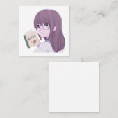 Aesthetic Girl Sticker – Book Lover Art  スクエア名刺 (正面/裏面)