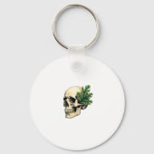Aesthetic Goth Grunge Skull Tropical Monstera Leaf キーホルダー (正面)