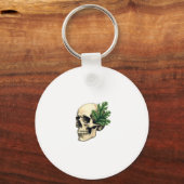 Aesthetic Goth Grunge Skull Tropical Monstera Leaf キーホルダー (正面)