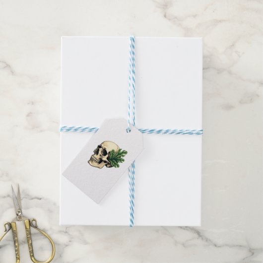 Aesthetic Goth Grunge Skull Tropical Monstera Leaf ギフトタグ (より糸付き)