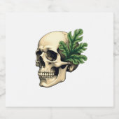 Aesthetic Goth Grunge Skull Tropical Monstera Leaf スパークリングワインラベル (シングルラベル)