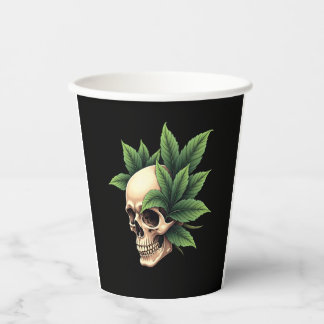 Aesthetic Goth Grunge Skull Tropical Monstera Leaf 紙コップ