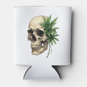 Aesthetic Goth Grunge Skull Tropical Monstera Leaf 缶クーラー (正面)