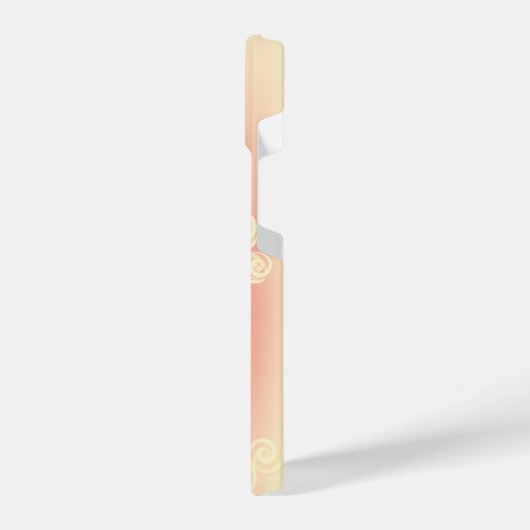 Aesthetic gradient with flowers iPhoneケース (左側面)