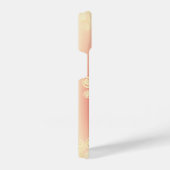 Aesthetic gradient with flowers iPhoneケース (右側面)