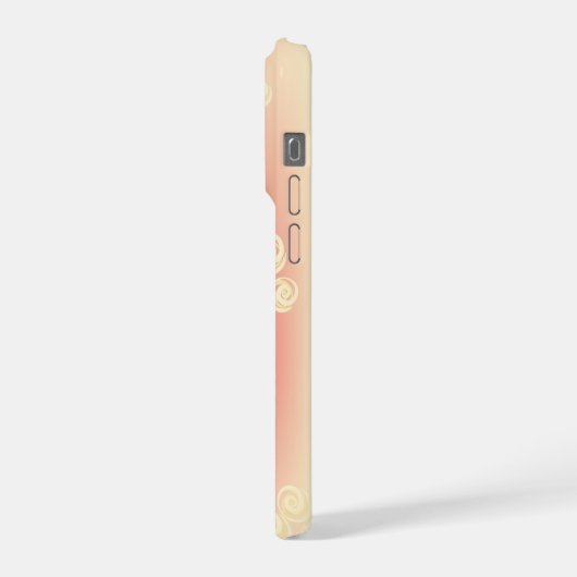 Aesthetic gradient with flowers iPhoneケース (左側面)