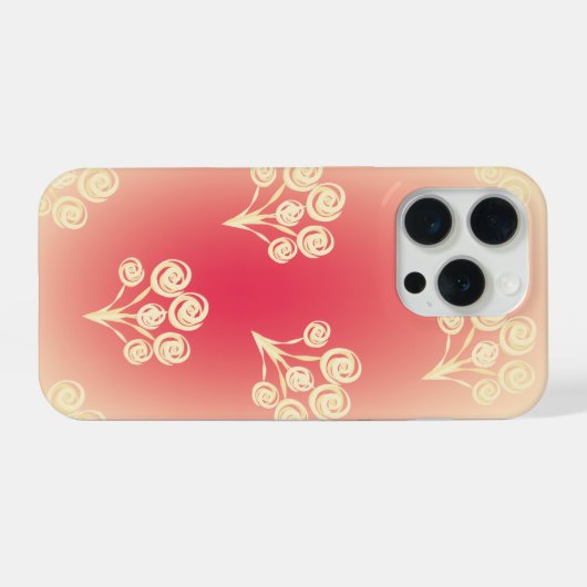 Aesthetic gradient with flowers iPhoneケース (裏面横)