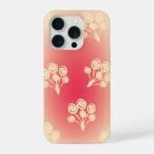 Aesthetic gradient with flowers iPhoneケース (裏面)
