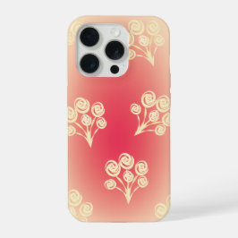 Aesthetic gradient with flowers iPhone 15 proケース