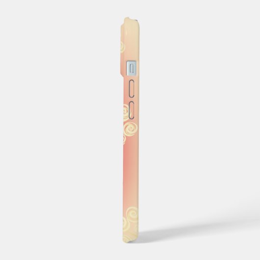 Aesthetic gradient with flowers iPhone 15ケース (左側面)