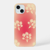 Aesthetic gradient with flowers iPhone 15ケース (裏面)