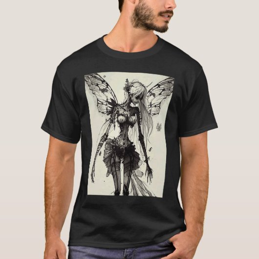 Aesthetic Grunge Fairycore Butterfly Gothic Horror Tシャツ (正面)