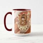 Aesthetic Hedgehog Two-Tone Coffee Mug マグカップ (左)