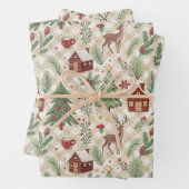 Aesthetic Holiday Checkered Wrapping Paper ラッピングペーパーシート (インサイチュ)